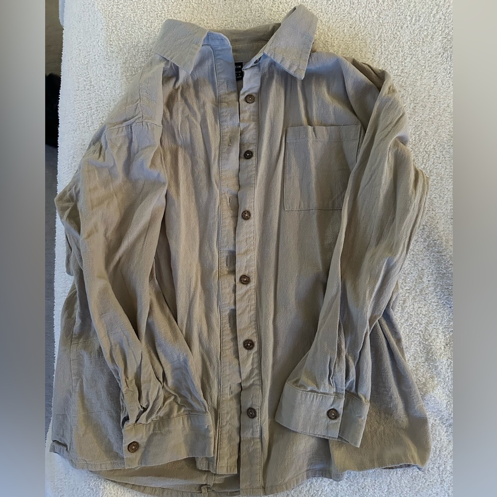 button up beige top